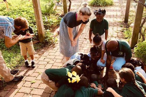 Teachers interact with children